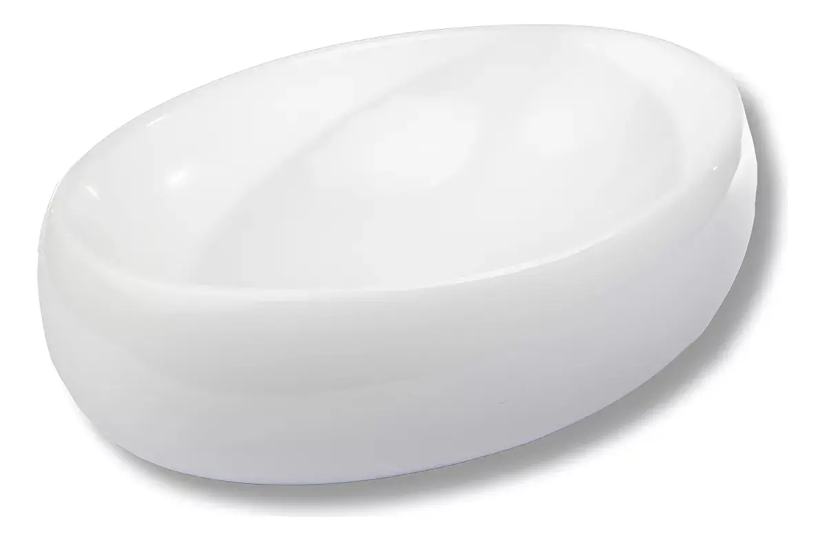 Cuba Sobrepor Oval Lemi 46,5cm Louça Banheiro Branco Brilhante