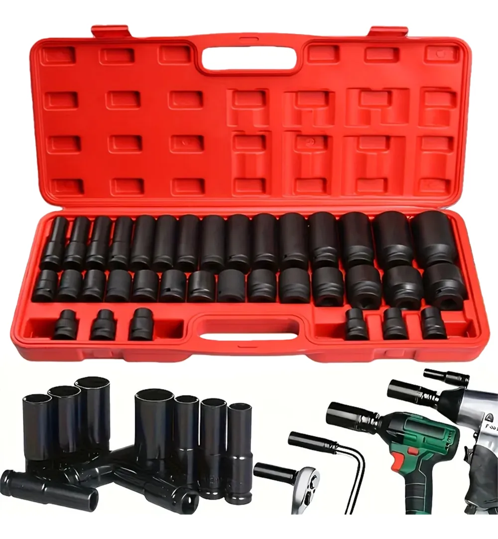 Jogo Soquete Longo Sextavado Impacto 1/2 8 A 32 Mm 35pcs