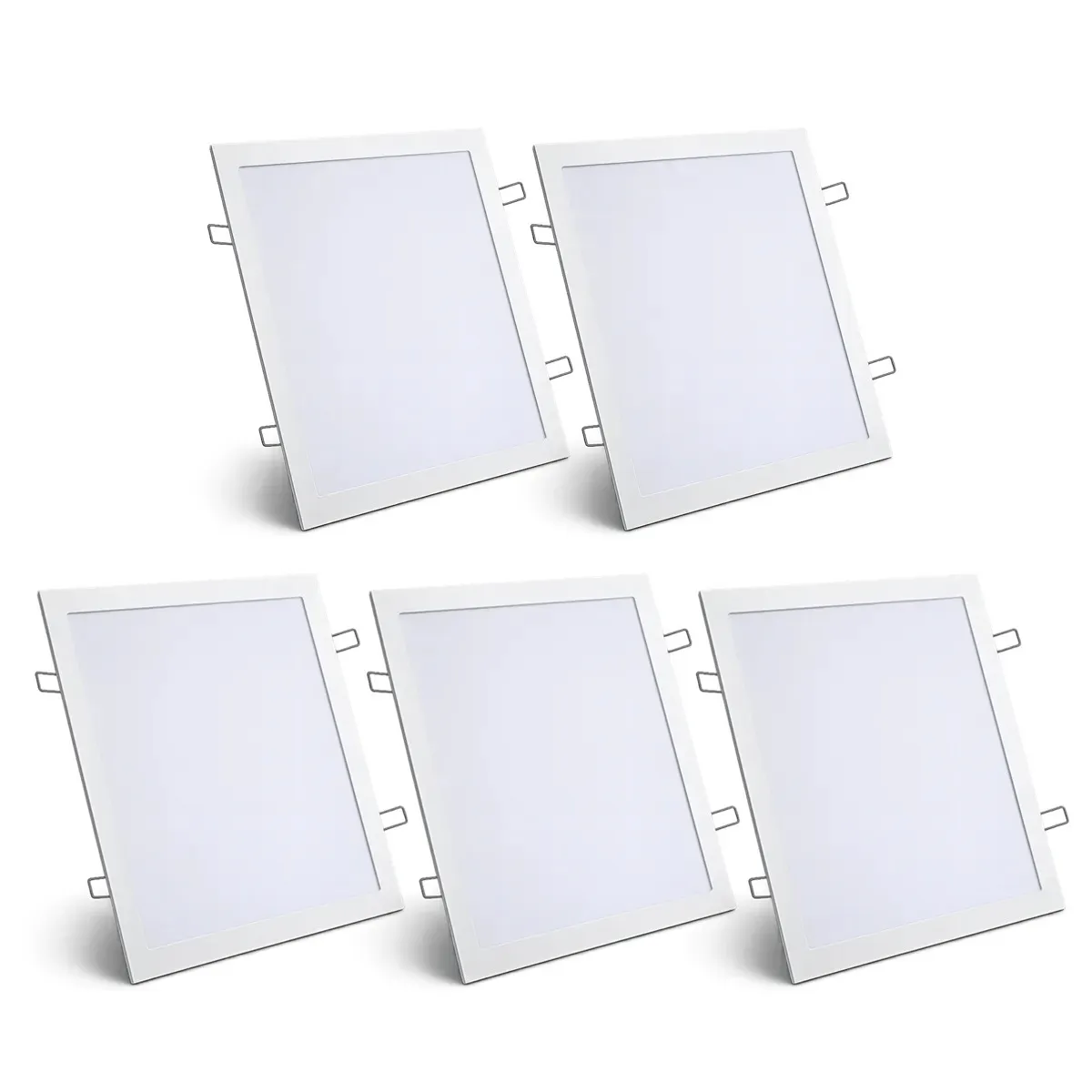 Kit 5 Painel Led Plafon Aluminio Embutir 30w 3000k Branco Quente 40x40Cm Quadrado Cod: ALUT190076-5 Alut By Avant