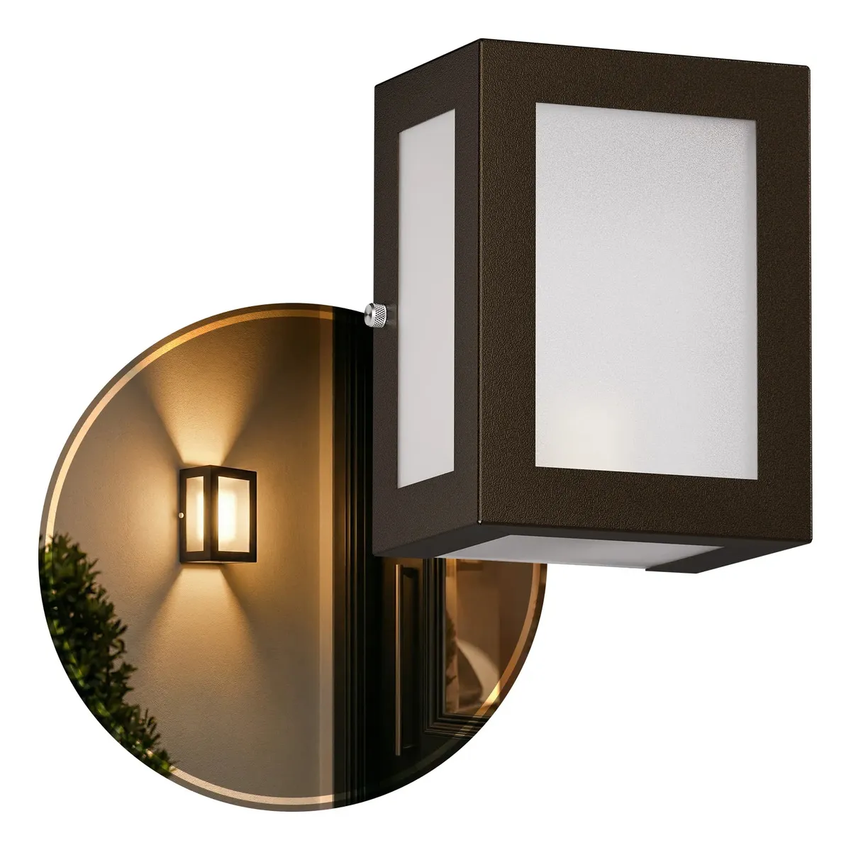 10x Arandela 5 Vidros Externo Luminária De Parede Cor Marrom E27 Mf109 Mega Forte Iluminação